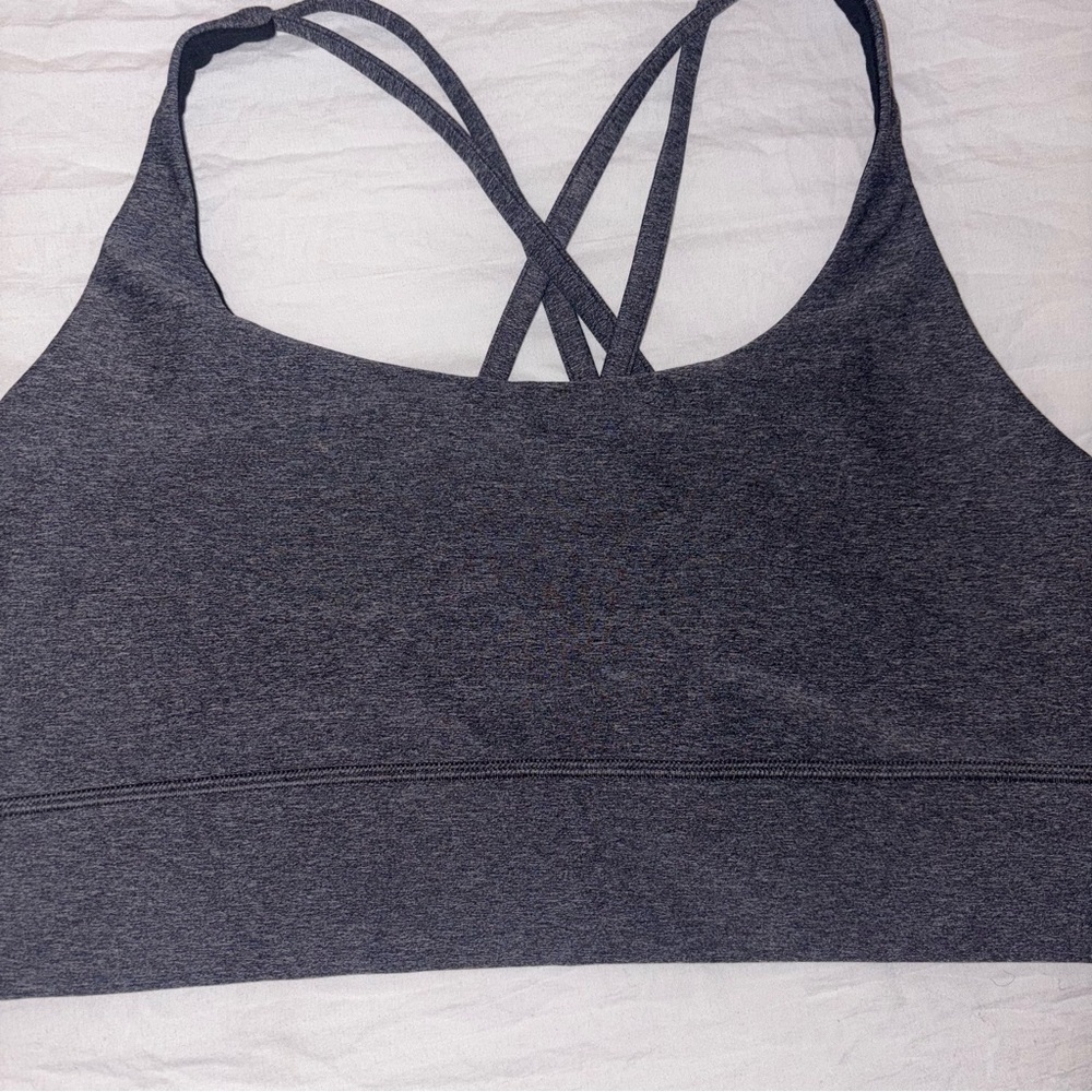 Lululemon Women's Charcoal Gray Strappy Sports Bralette (Bra) - Picture 3 of 8